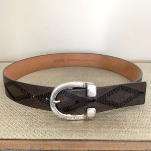 Michael Kors Black Leather Horseshoe Buckle Belt Size Medium